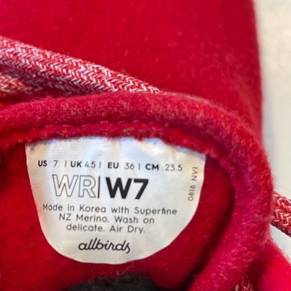 Allbirds Women's Wool Runners Kea Red Sneaker Shoes US 7 - Picture 8 of 8